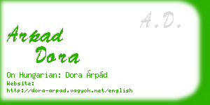 arpad dora business card
