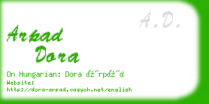 arpad dora business card